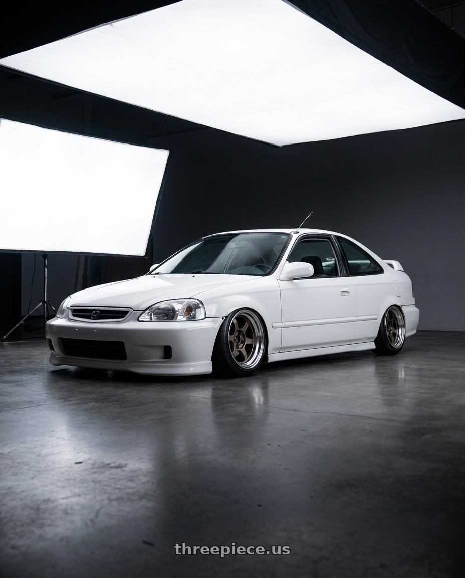 2000 honda civic with Volk Racing TE37V SPEC-SR 4x100 15x8+0 Shining Bronze Metal / FDMC wheels