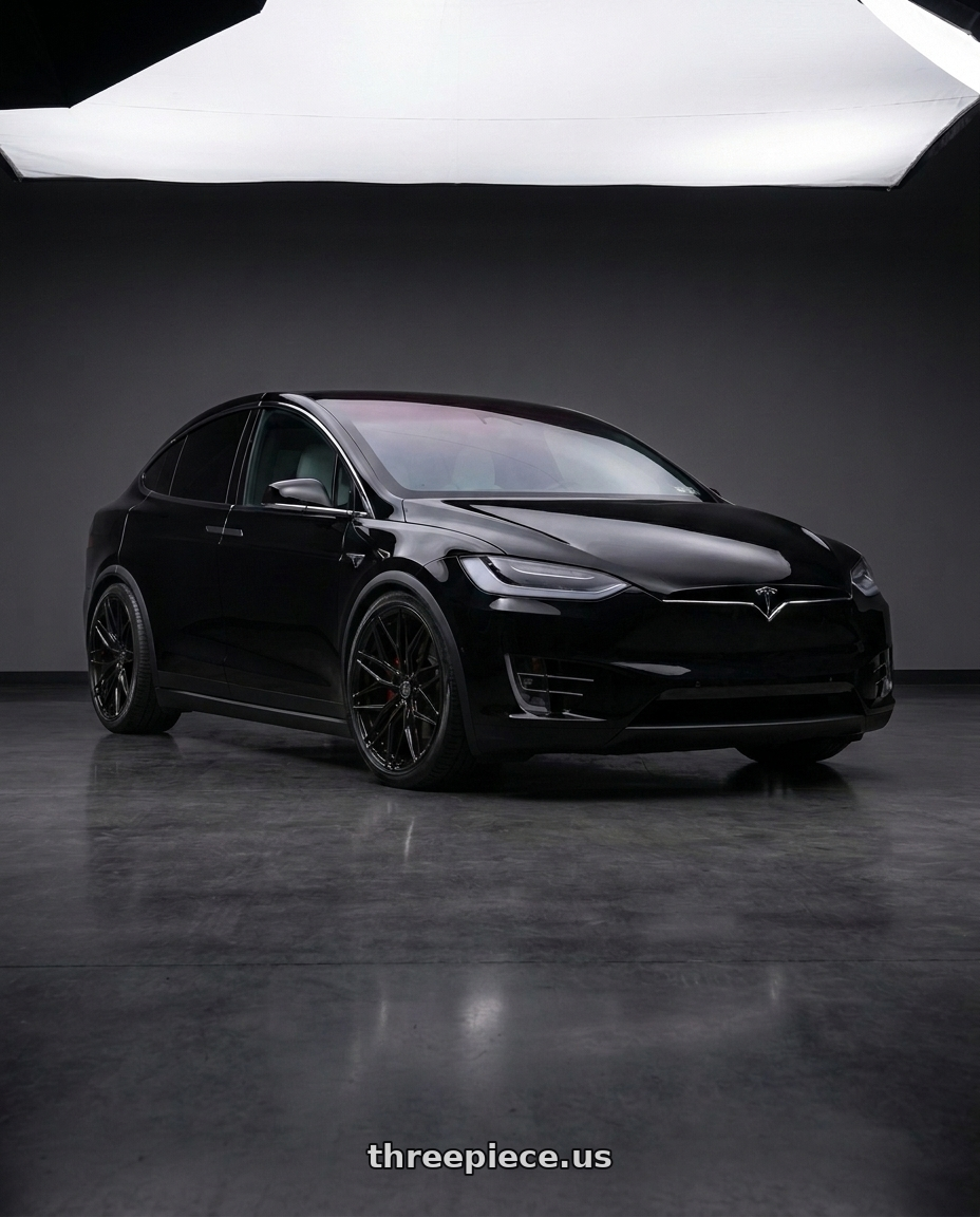 2018 TESLA MODEL X with Rohana RFC3 5x120 19x8.5 +35 Gloss Black wheels