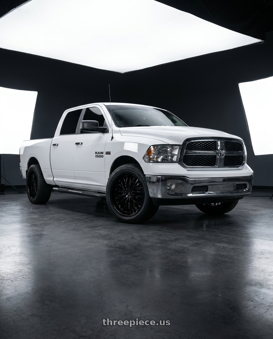 2015 ram 1500 quad cab with Cavallo CLV-42 4x100/4x114.3 18x8 +35 Gloss Black wheels