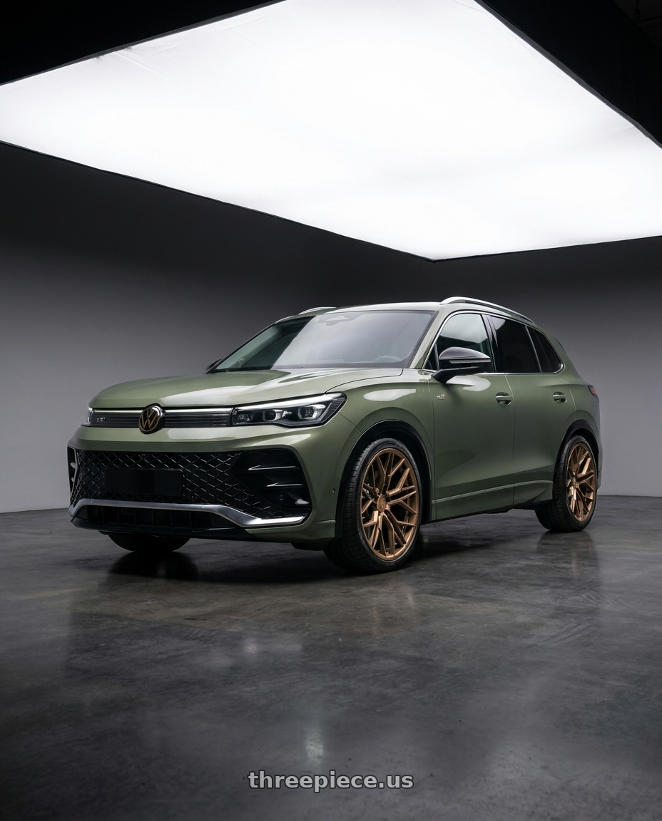2026 VW Tiguan SEL R-Line with Rohana RFC3 5x112 20x9 +25 Machine Bronze wheels