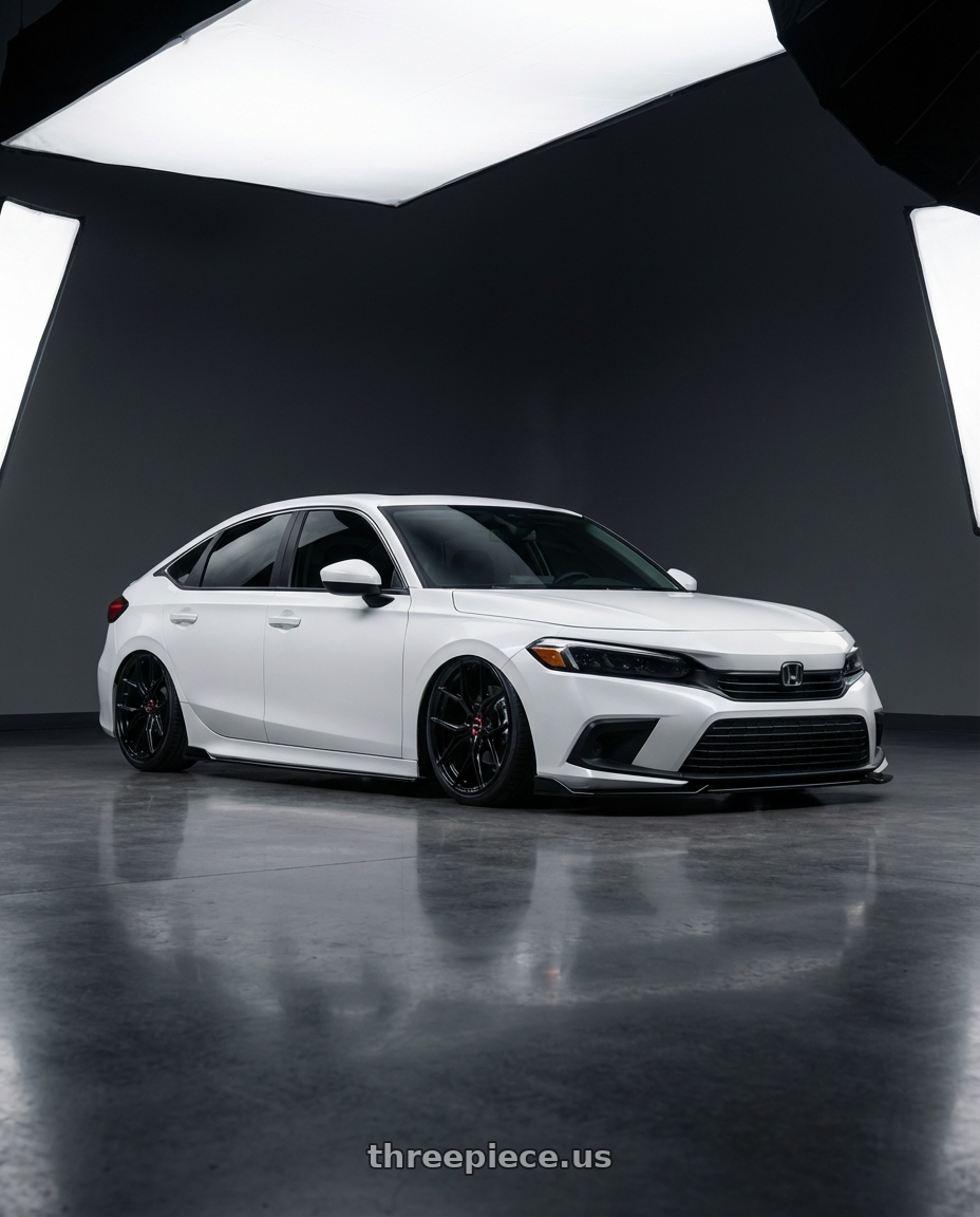 2024 Honda Civic with Vossen HF-5 19x9.5 / 5x114.3 / ET40 / Deep Face / 73.1 - Gloss Black Wheel - HF5-9N63 wheels