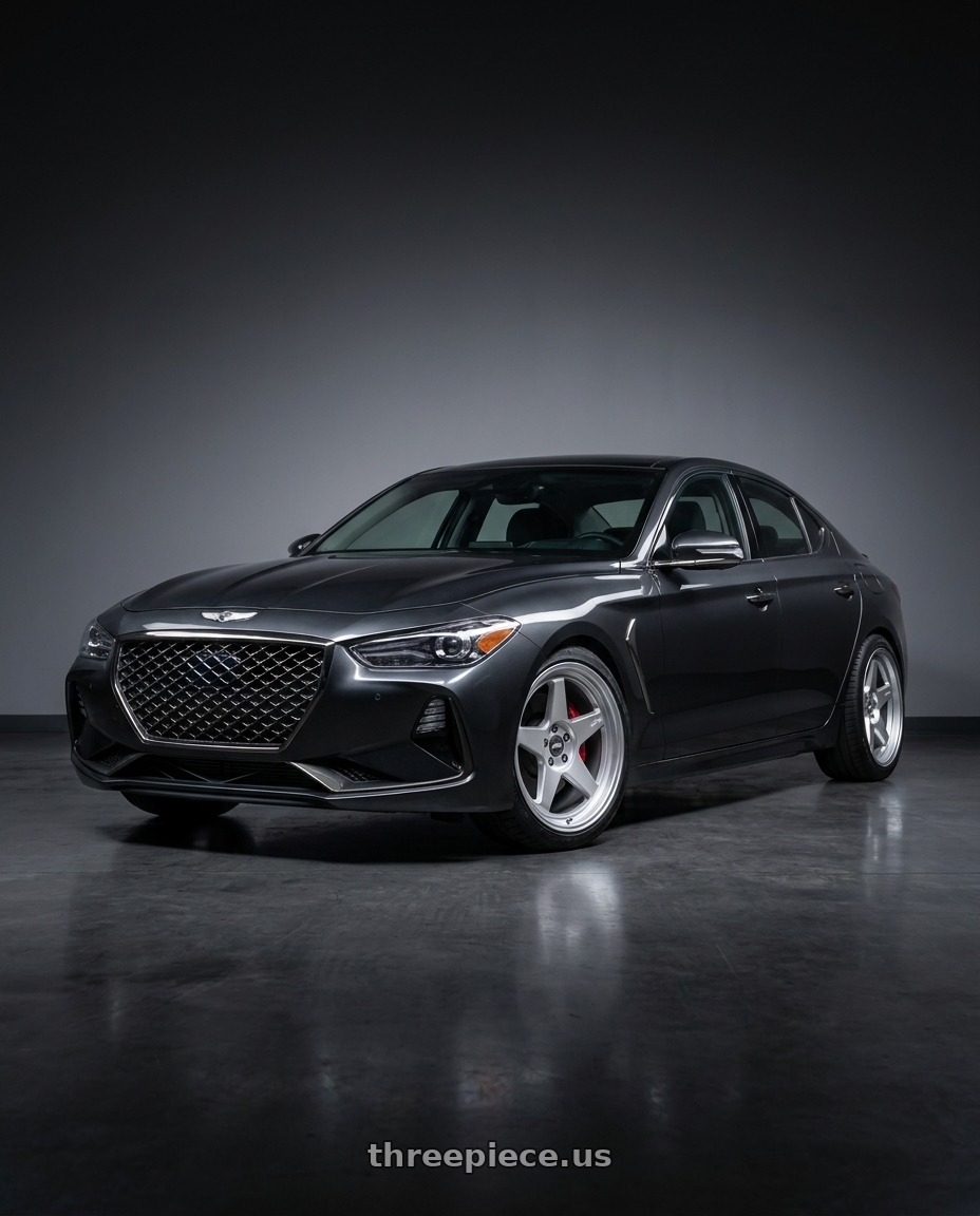 2019 Genesis G70 with ESR Wheels CR SERIES CR5 5x100 18x10.5 +22 Hyper Silver wheels