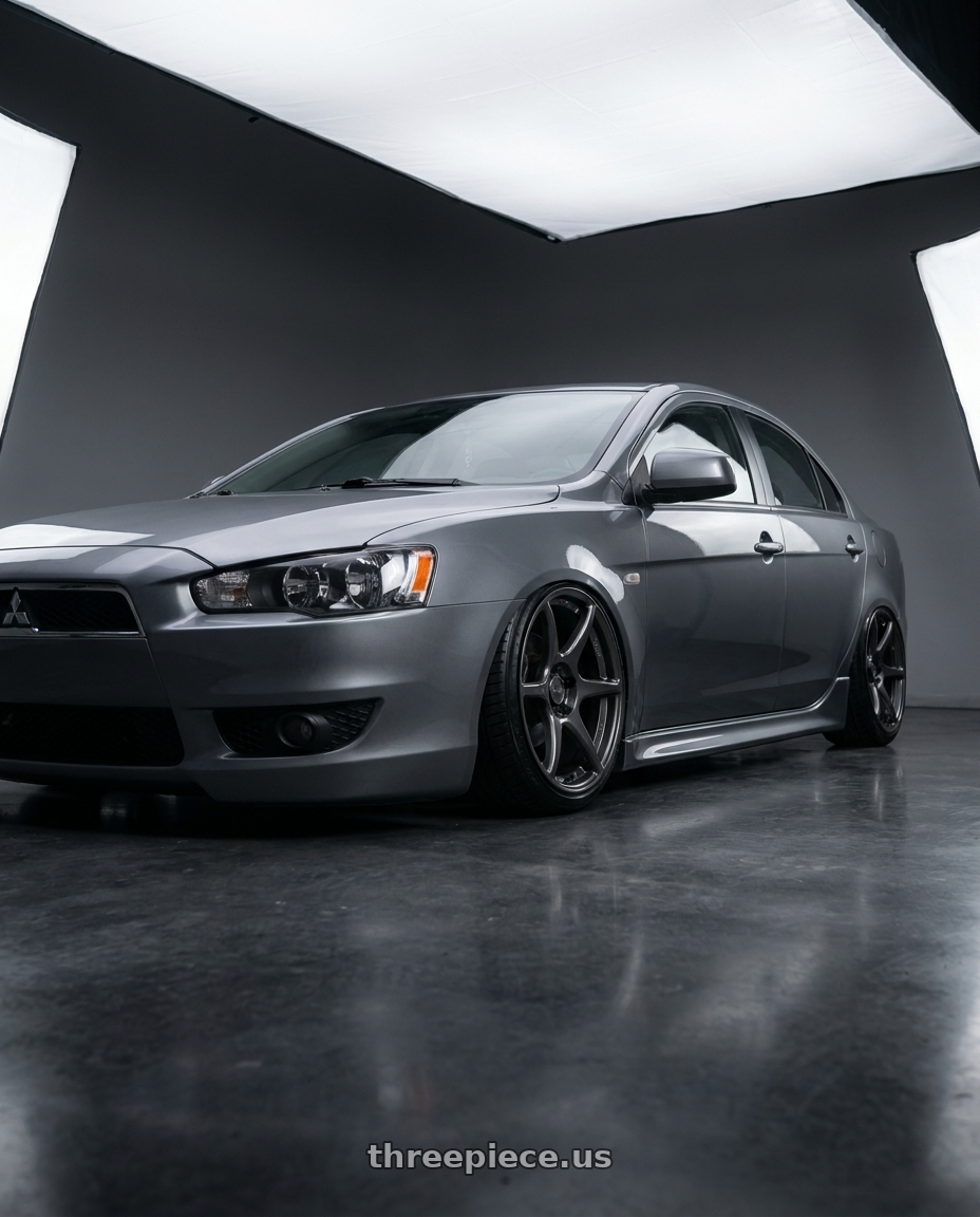 2014 Mitsubishi Lancer Ralliart with Kansei K11G Tandem 5x114.3 18x9 12 Gunmetal wheels