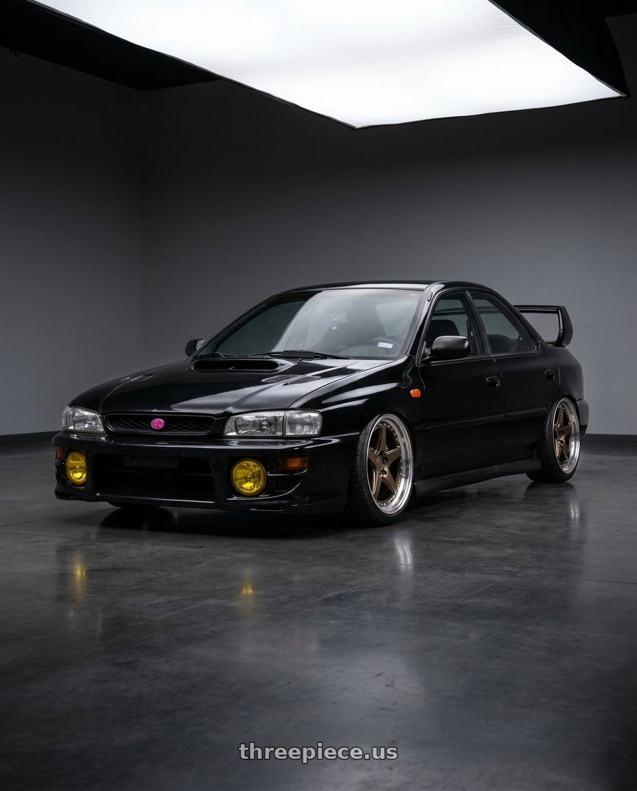 1998 Subaru Impreza GC8 with Aodhan DS05 5x100 18x8.5+35 Bronze w/Machined Lip wheels