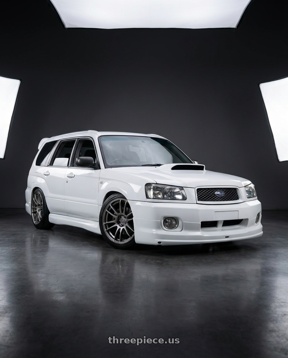 2002 subaru forester with WORK Emotion CR Shigoku 5x100 17x7 +47 Glow Gunmetal GGM wheels