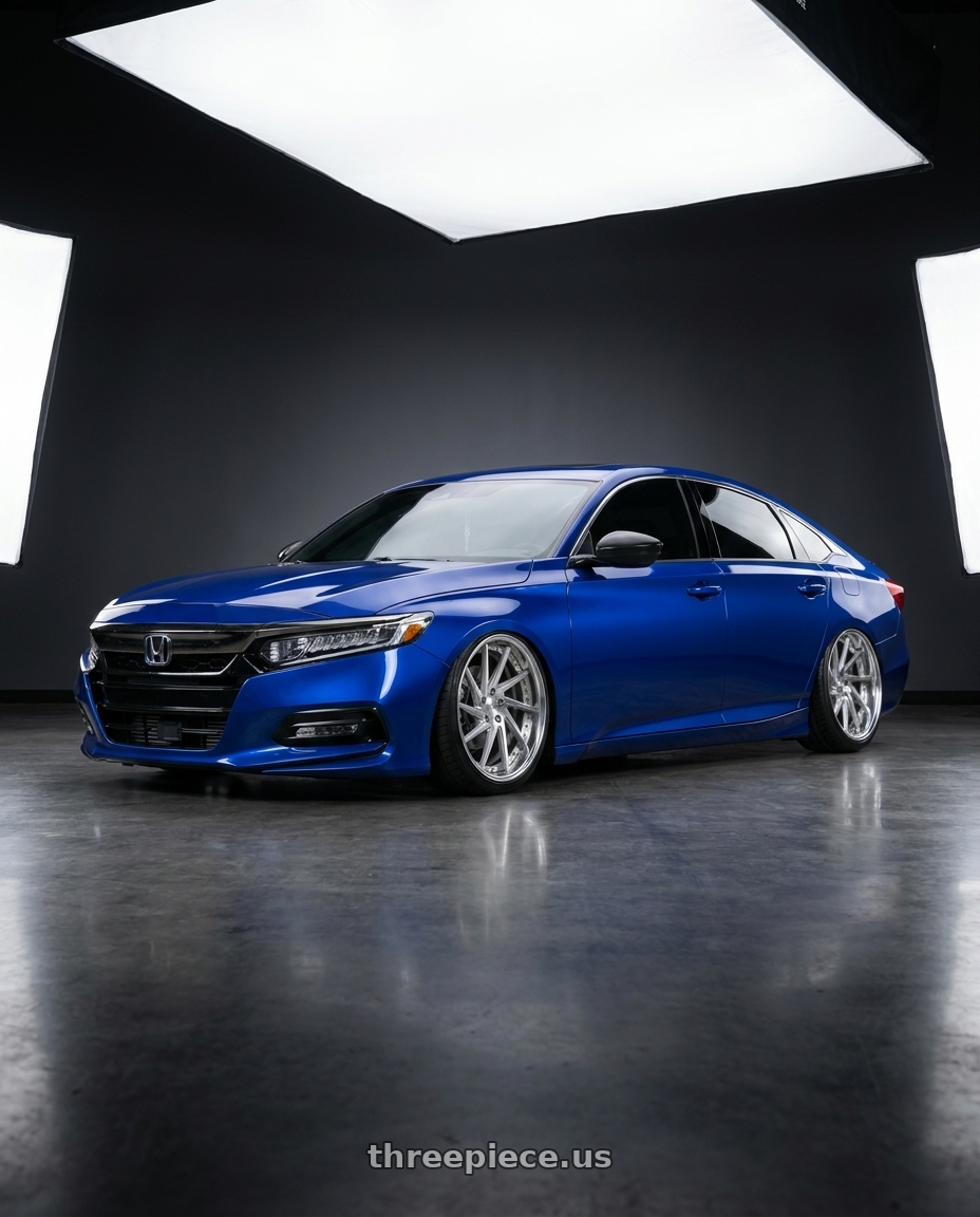 2020 Honda accord  with Work Gnosis Cvs 5x114.3 19x8.5+45 H Disk Brush Silver Clear wheels