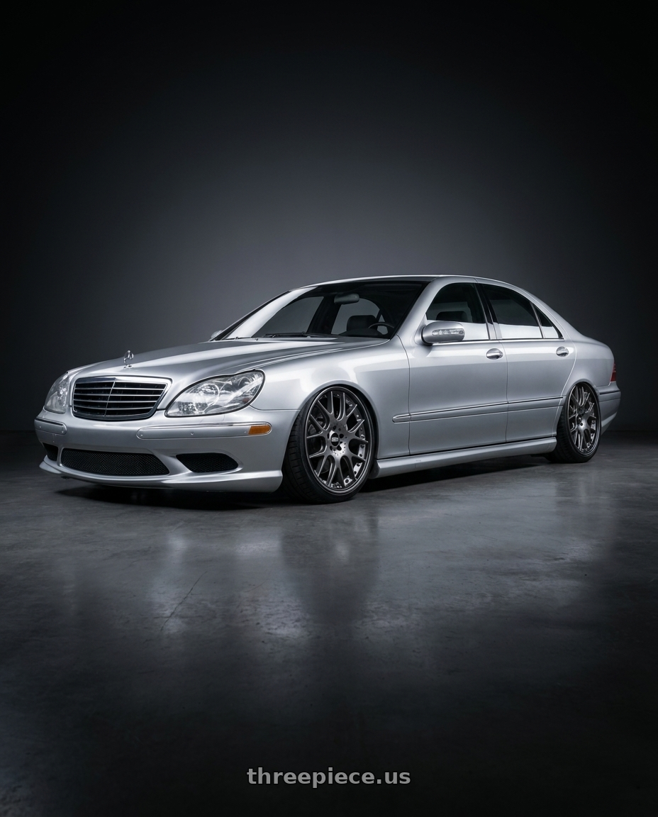 2006 Mercedes S65 AMG with BBS CH-RII 5x120 21x11.5 +36 Satin Platinum Center Black Lip SS Rim Prot wheels