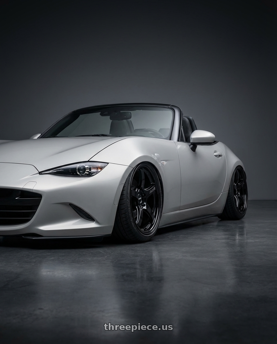 2021 Mazda MX-5 Miata ND with Gram Lights 57CR 5x114.3 17x9+22 Glossy Black wheels
