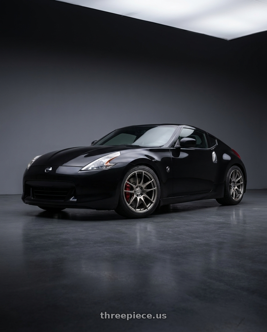 2009 Nissan 370Z with WORK Emotion CR Shigoku 5x114.3 19x10.5 +22 Glow Gunmetal GGM wheels