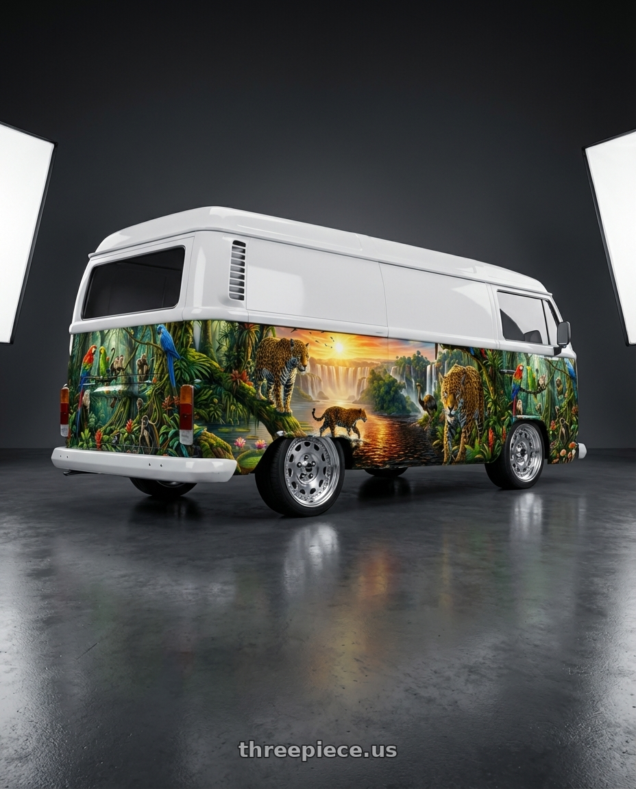 kombi furgão 2010 adesivada nas laterais with Work Crag Galvatre 5x139.7 15x5.5 +0 a disk machine silver polish wheels rear three quarter view square tires