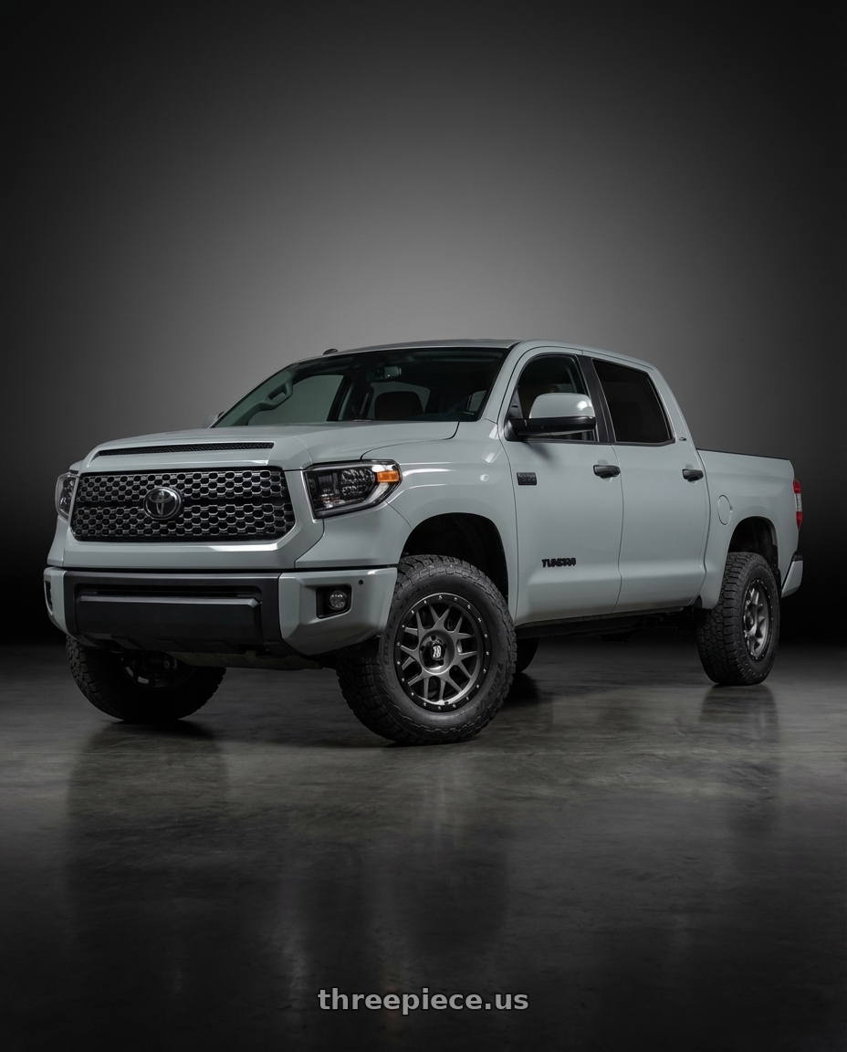 2018 Toyota Tundra with XD XD127 BULLY 5X150 20X9 +0 MATTE GRAY BLACK RING wheels