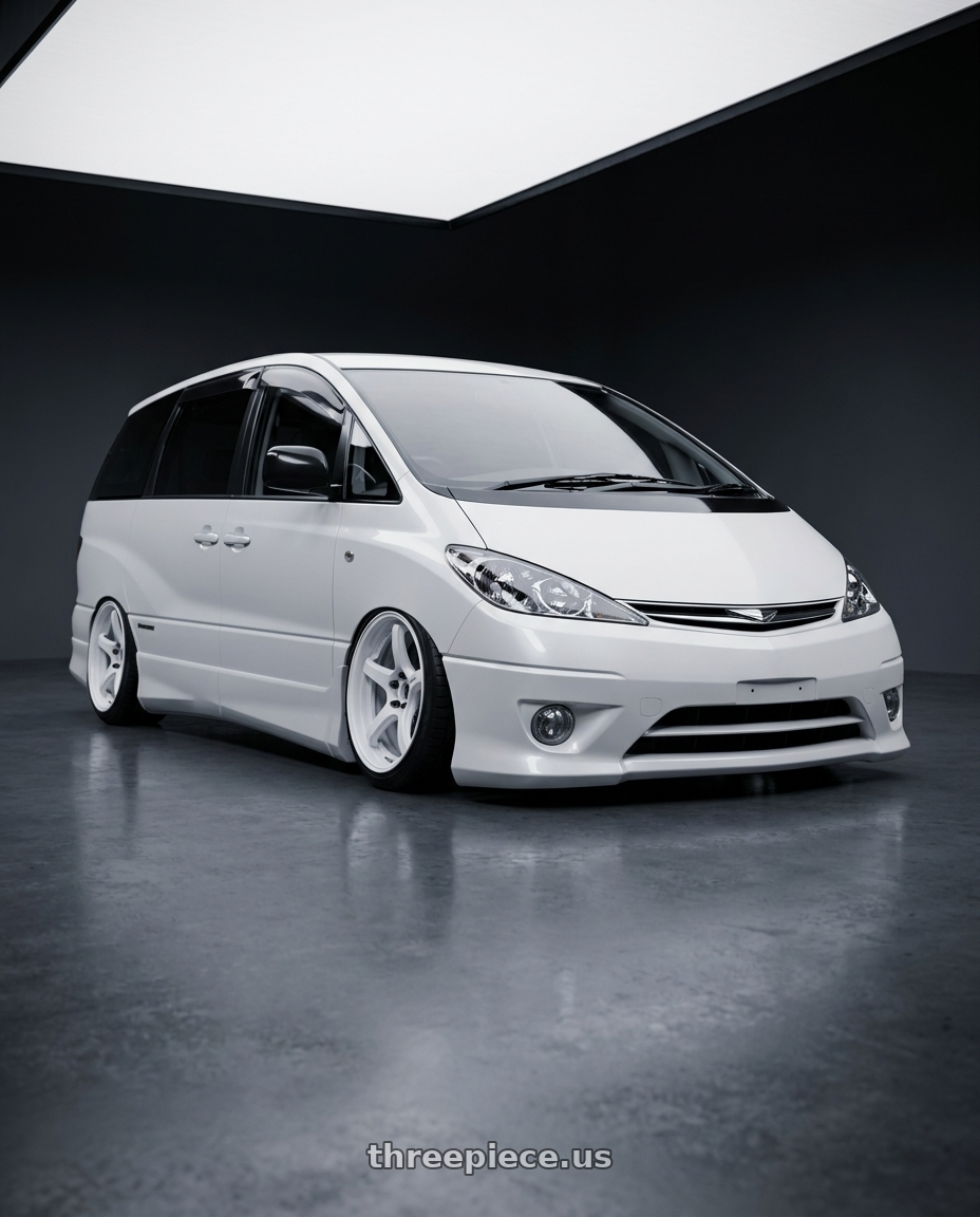 2000 estima acr30w with Work T5R 2P 5x114.3 19x8.0 +38 WHITE wheels