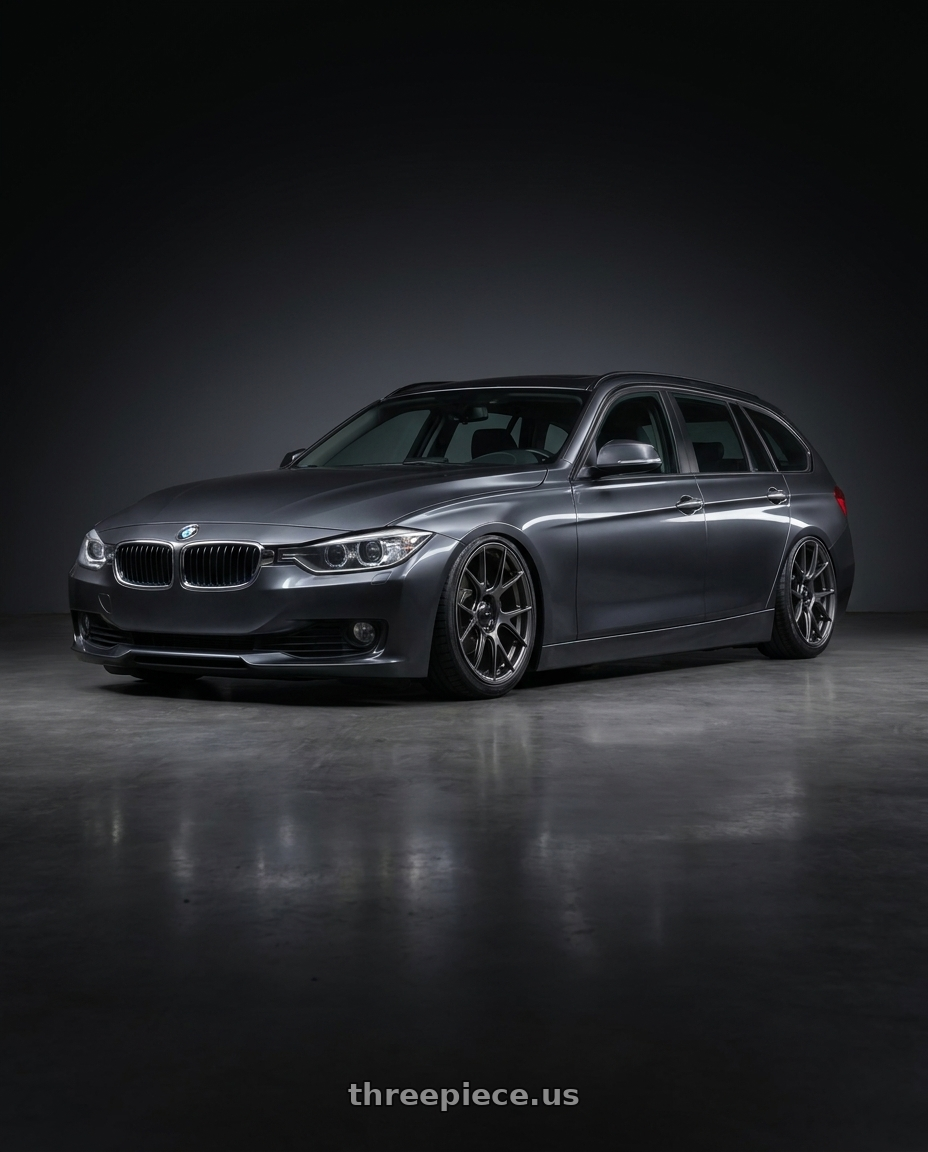 2016 BMW 3 Series F30 with Konig Ampliform 5x120 19x10+28 Dark Metallic Graphite wheels