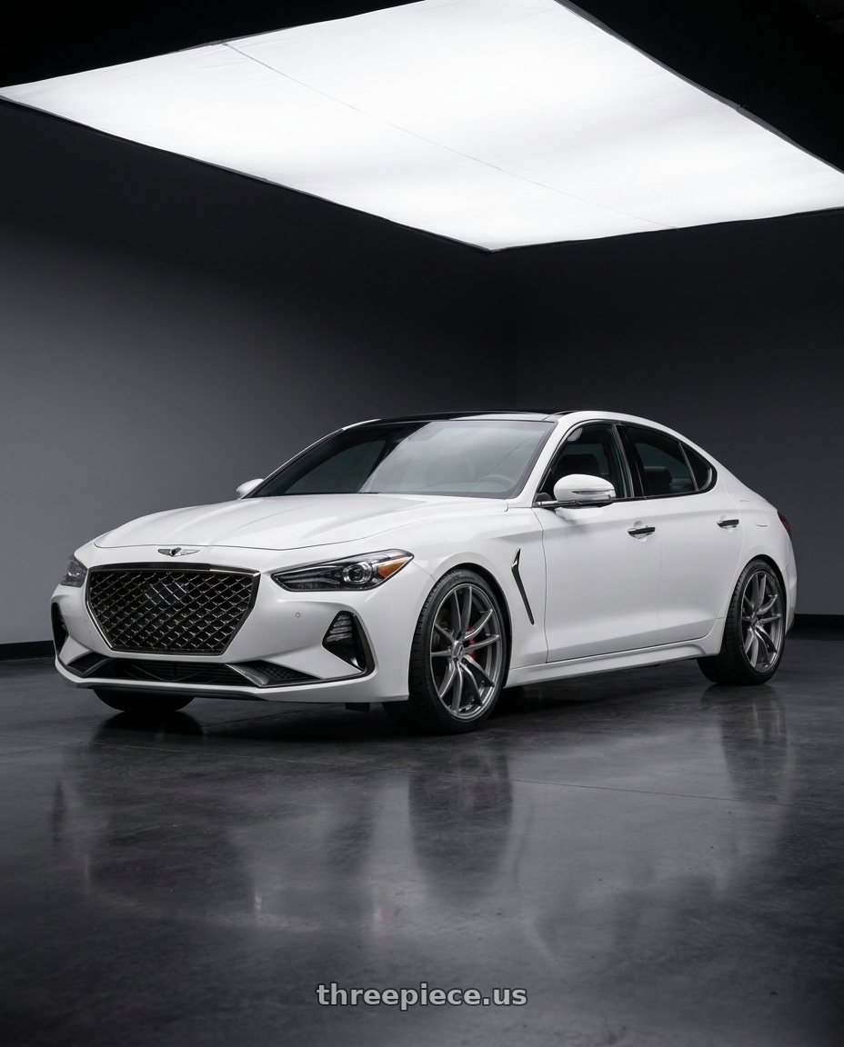 2021 Genesis G70 Sport with American Racing AR941 MACH FIVE 5X114.3 19X9 +30 GRAPHITE wheels