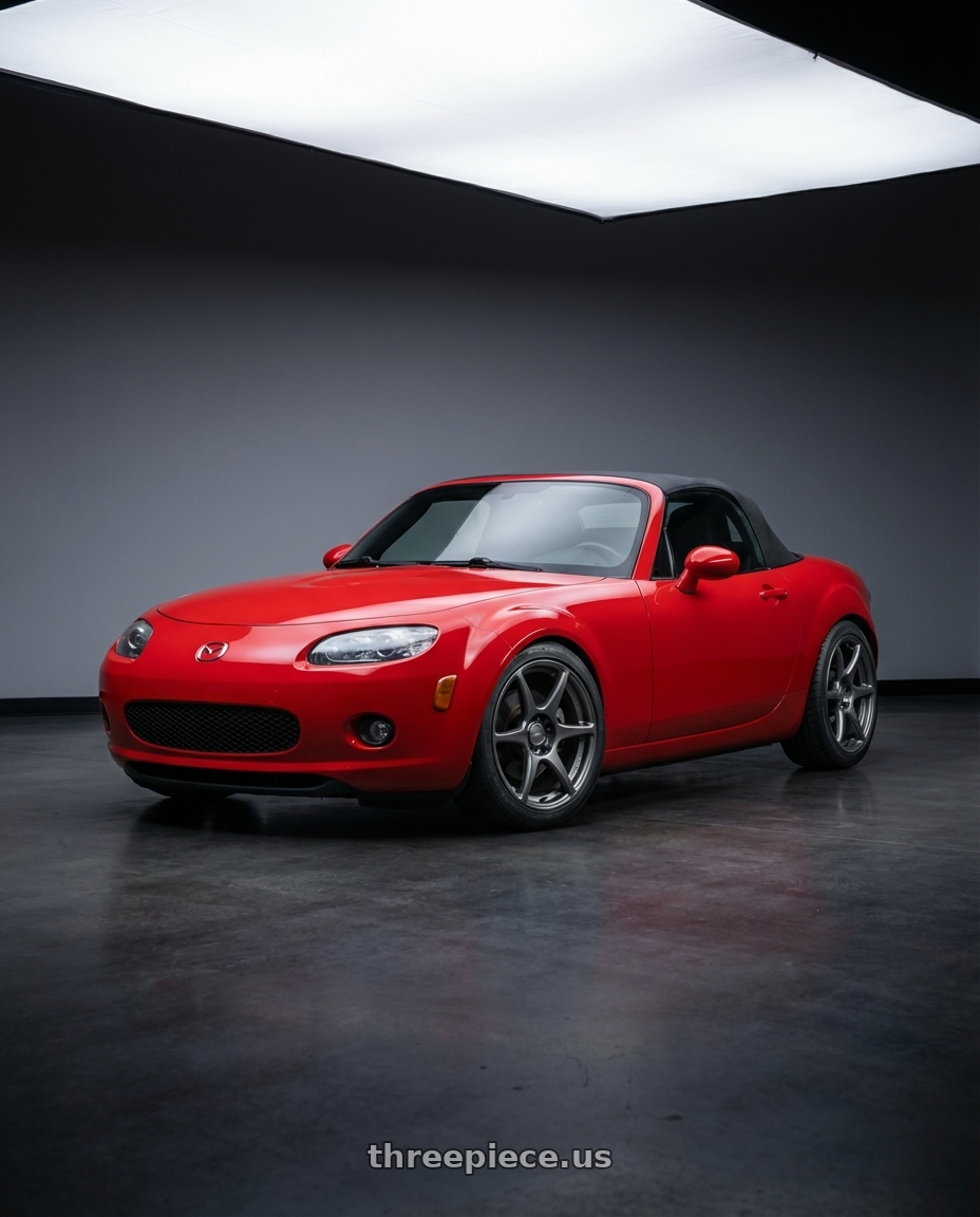 2012 Mazda MX-5 Miata NC with Kansei K11G Tandem 5x114.3 17x9 35 Gunmetal wheels