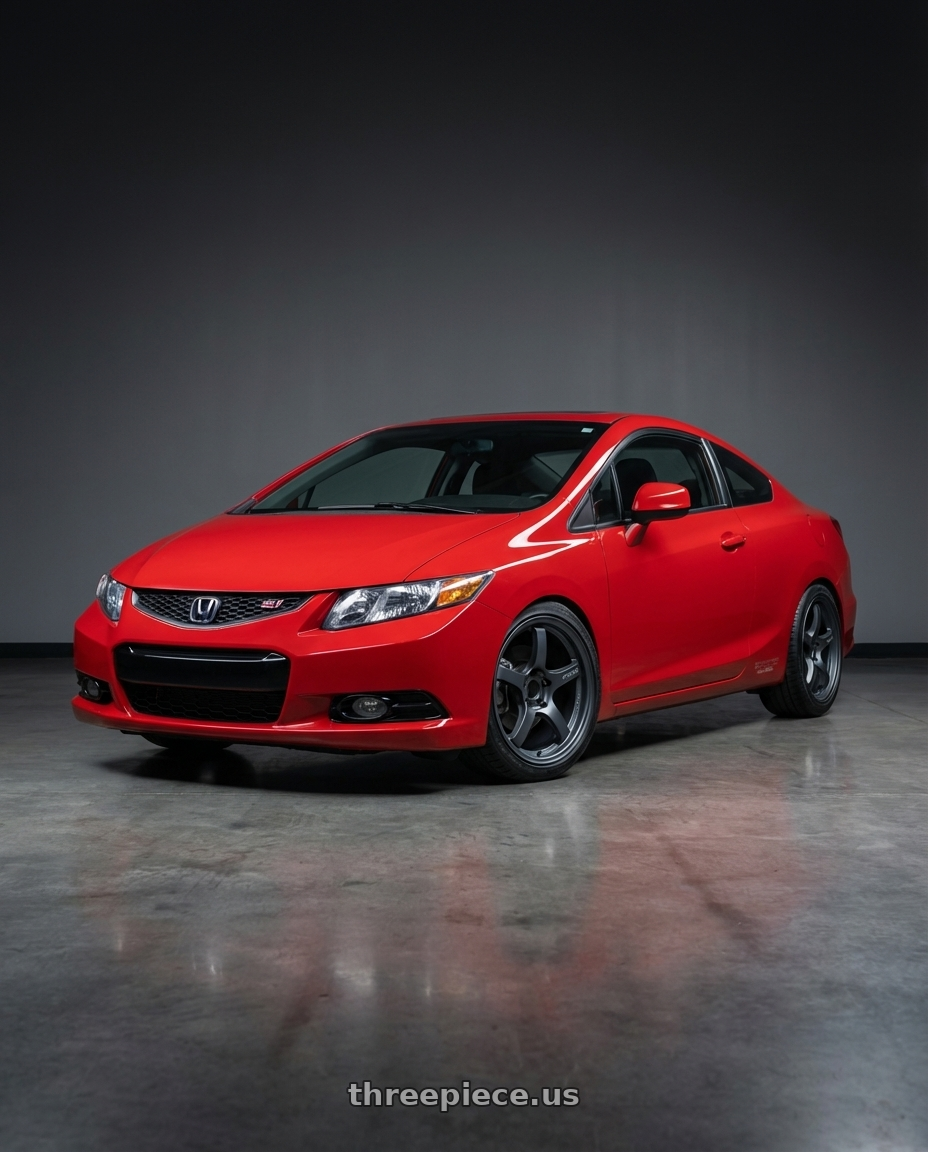 2011 Honda Civic Si with Gram Lights 57CR 5x114.3 17x9+22 Gunblue II wheels