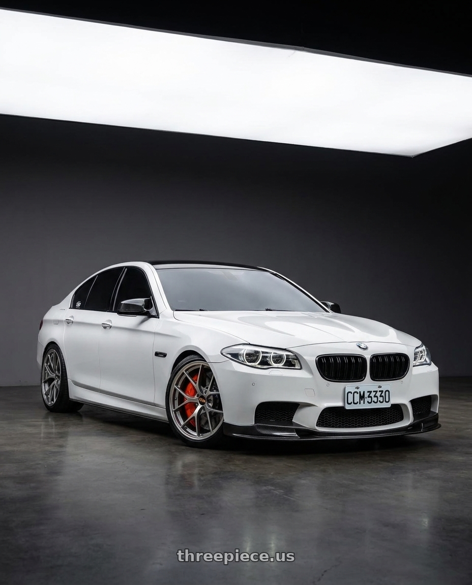 2014 BMW F18 M5 with BBS LM 5x120 20x10.0+20 Diamond Silver wheels