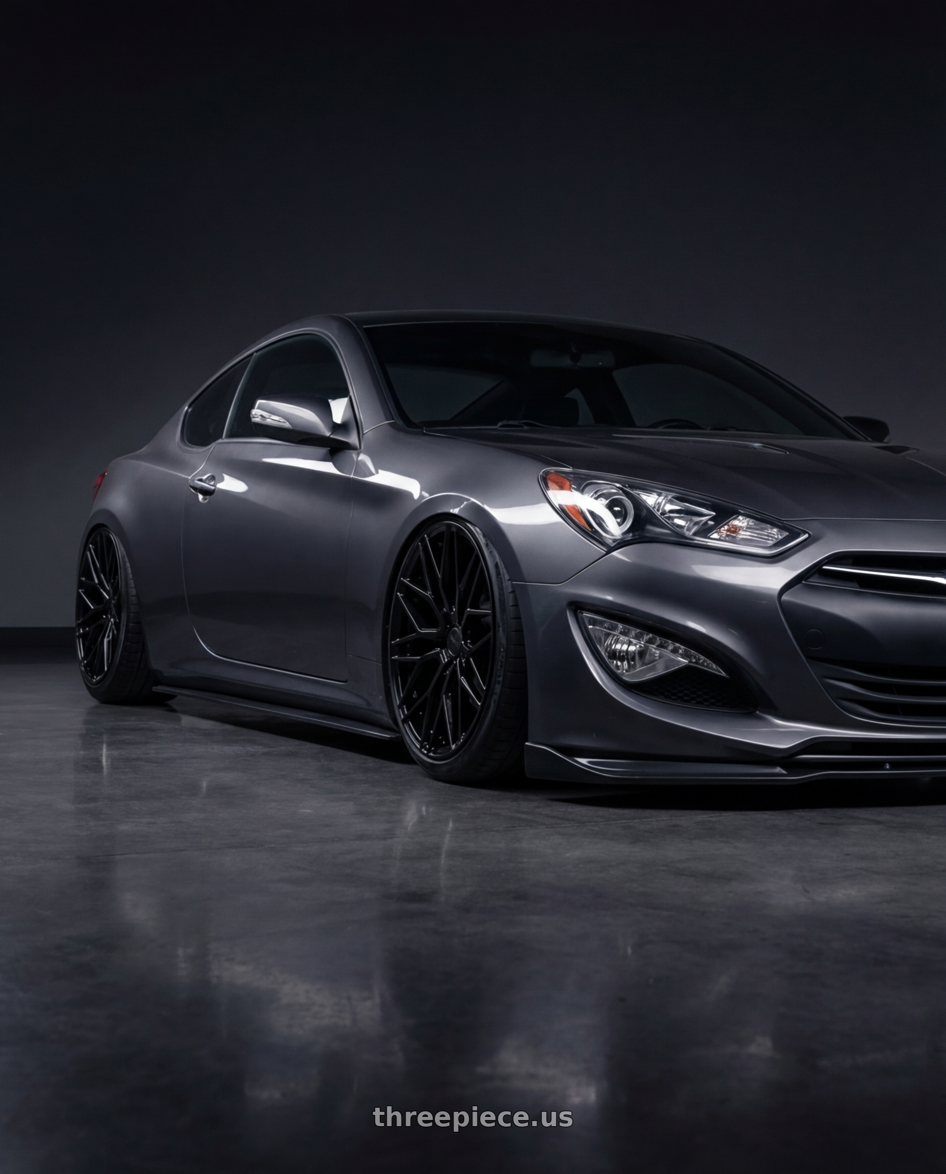 2014 Hyundai Genesis Coupe with Avant Garde Wheels M520R 5X114.3 19x9.5 +40 Gloss Black wheels
