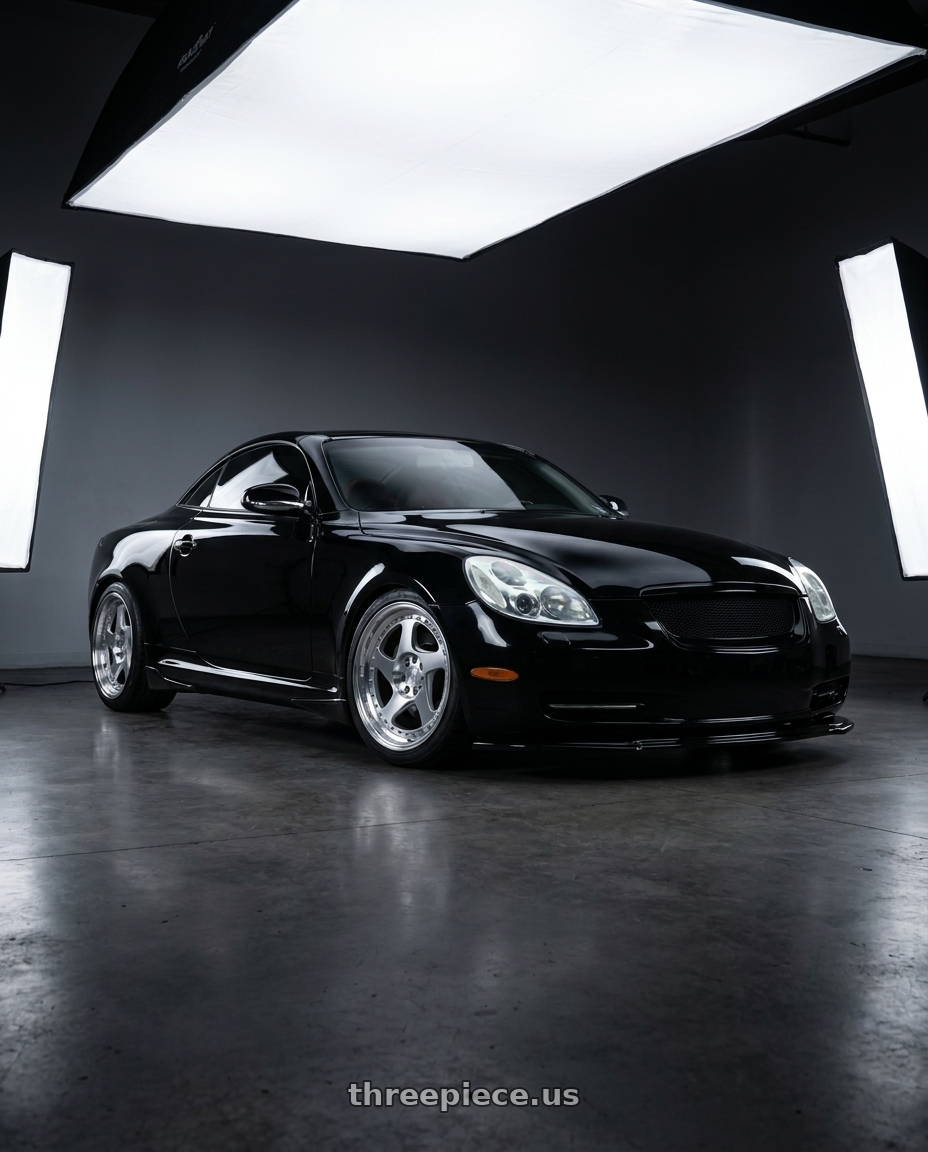 2005 lexus sc430 with Aodhan AH01 5x100 18x9.5+35 Silver w/Machined Face wheels