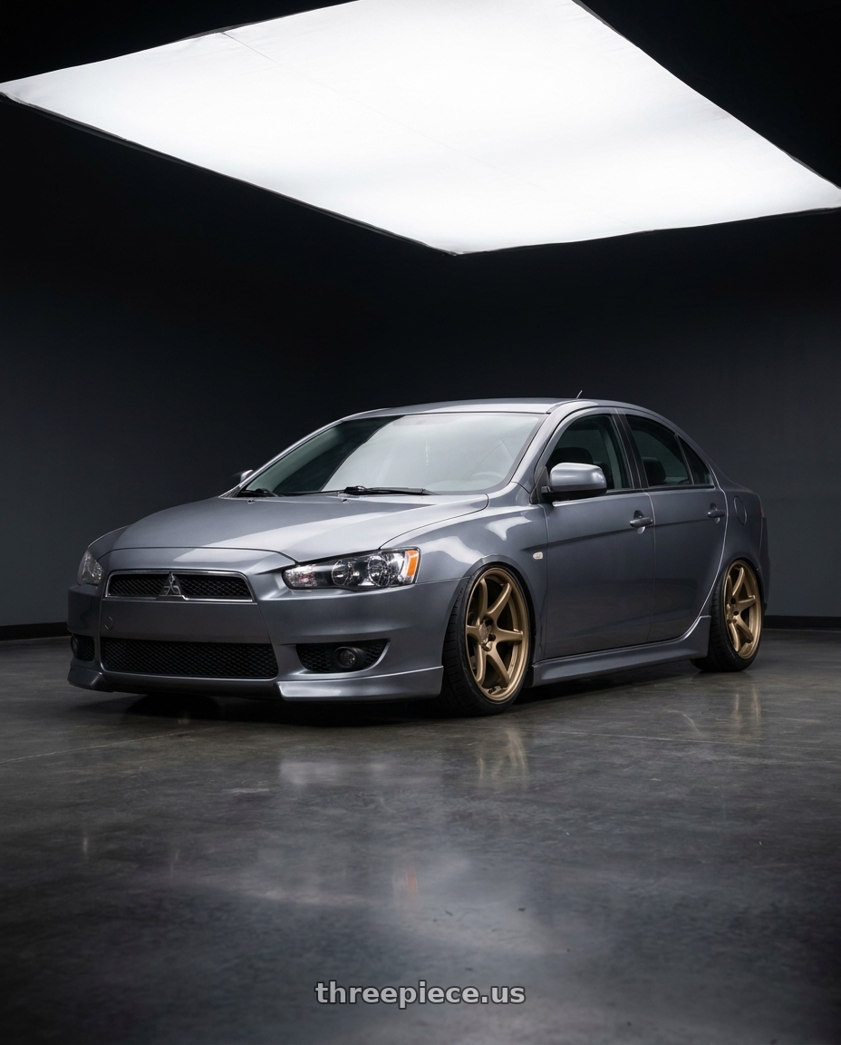 2014 Mitsubishi Lancer Ralliart with Kansei K11B Tandem 5x114.3 18x10.5 12 Bronze wheels