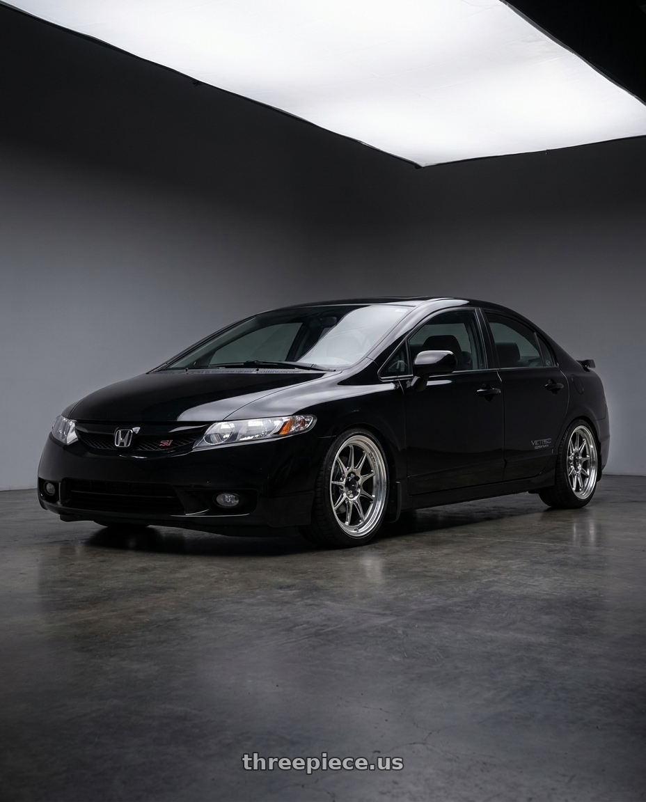 2010 honda civic si sedan with Konig Countergram 5x114.3 17x8+38 Hyper Chrome / Machined Lip wheels