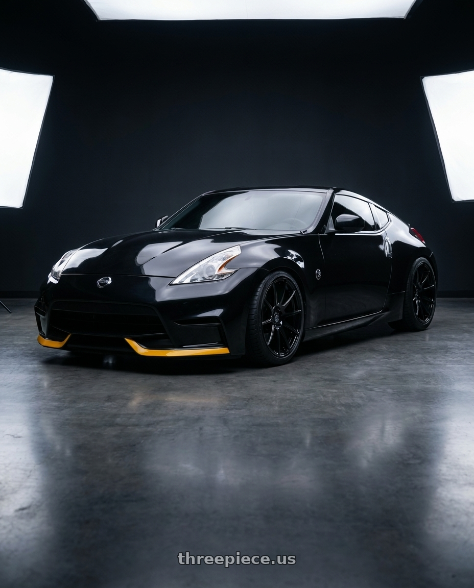 2009 nissan 370z with Forgestar CF10 5x120.65 19x12 +50 Gloss Black wheels