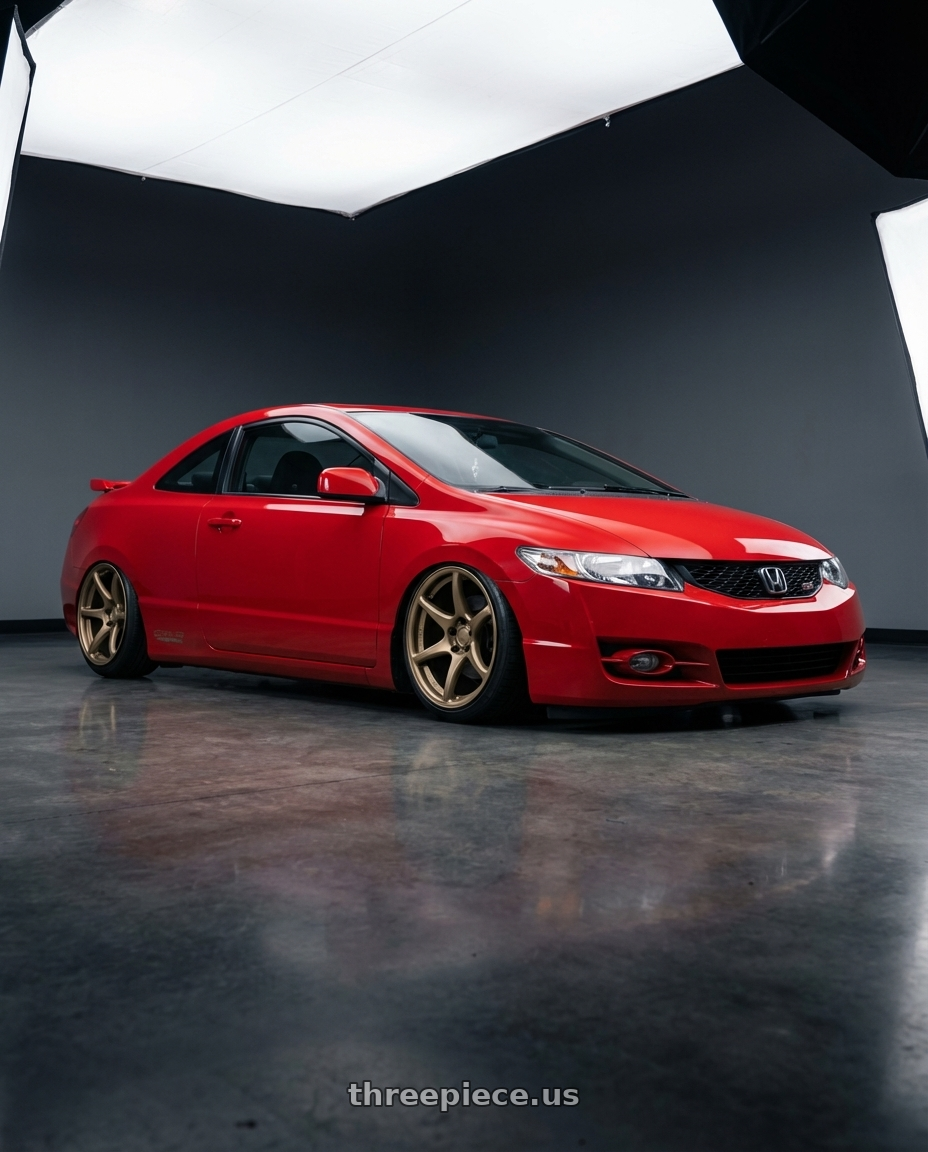 2011 Honda Civic Si with Kansei K11B Tandem 5x114.3 18x8.5 35 Bronze wheels