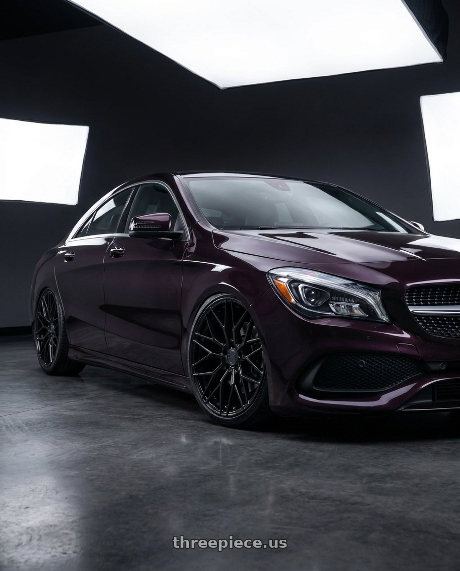 2018 Mercedes-Benz CLA C117 with Avant Garde Wheels M520R 5X112 19x9.5 +40 Gloss Black wheels