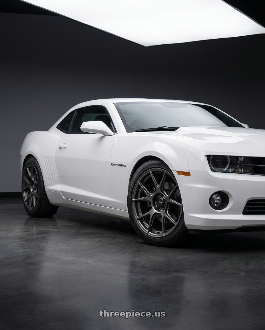 2014 Chevrolet Camaro 5th Gen with Konig Ampliform 5x120 20x8.5+45 Dark Metallic Graphite wheels