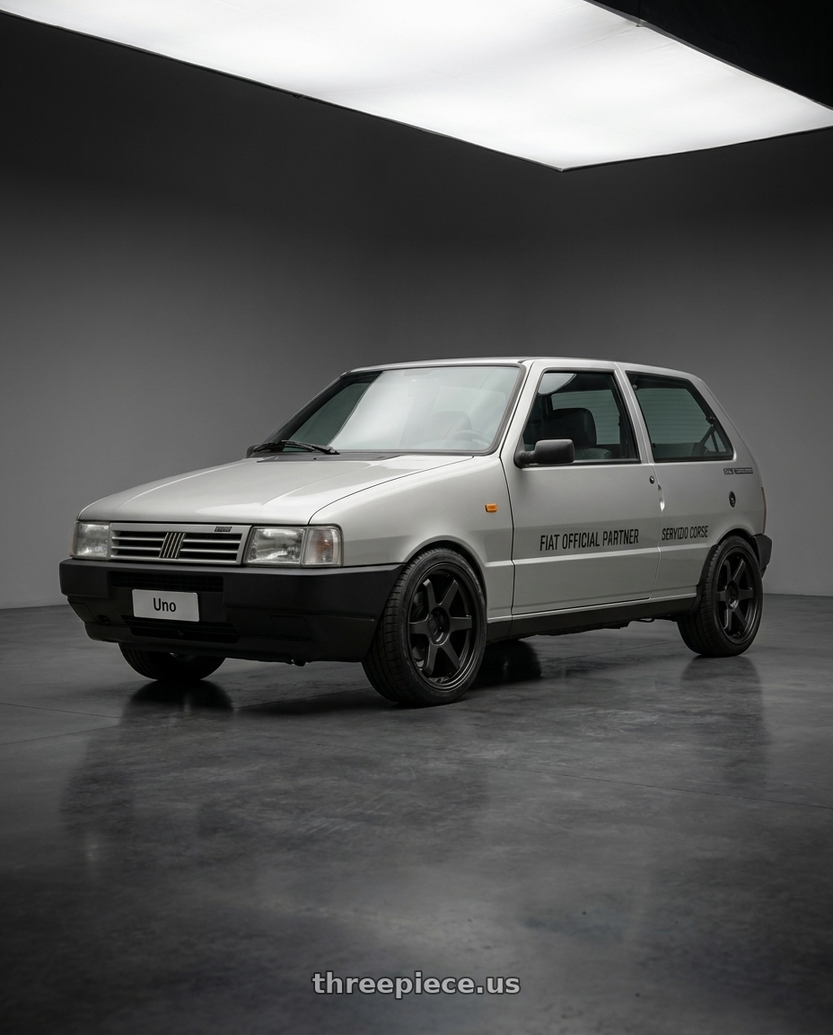 2000 Fiat Uno 2 Portas Adesivado with 9six9 SIX-1 5x112 18X10 +35 Carbon Gray wheels
