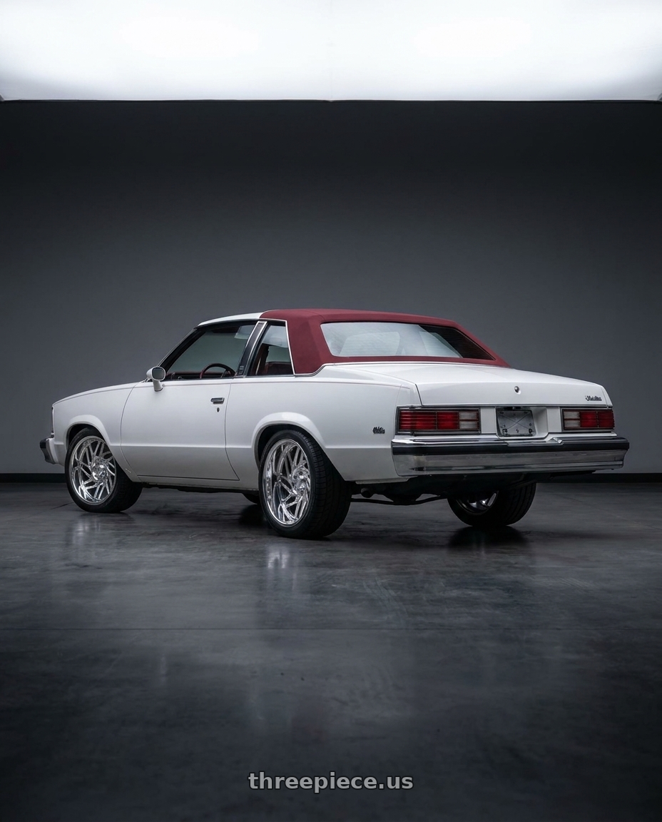 1978 chevy Malibu  with Carolina Forged Asheville 5x135 20x9 0 High Polish wheels rear three quarter view square tires