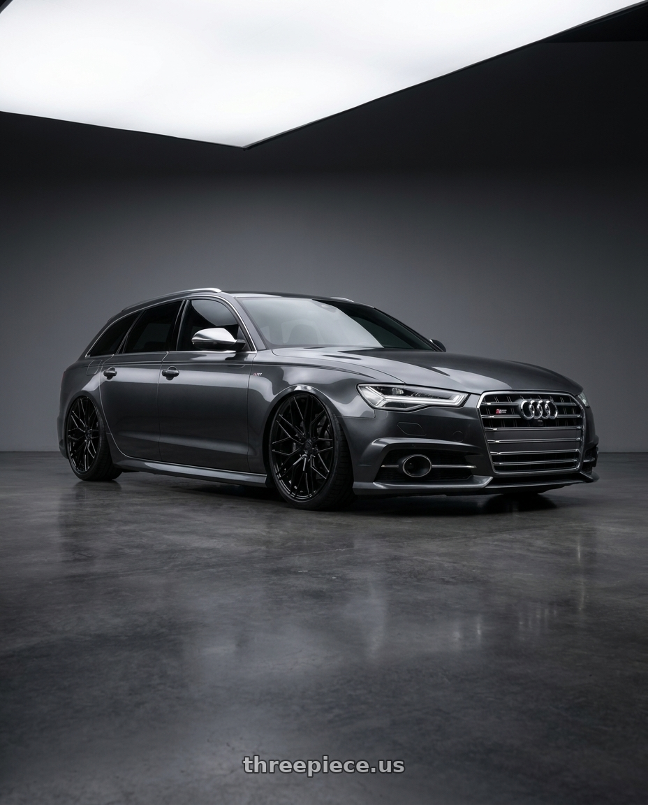 2016 Audi S6 C7 with Avant Garde Wheels M520R 5X112 20x9 +32 Gloss Black wheels