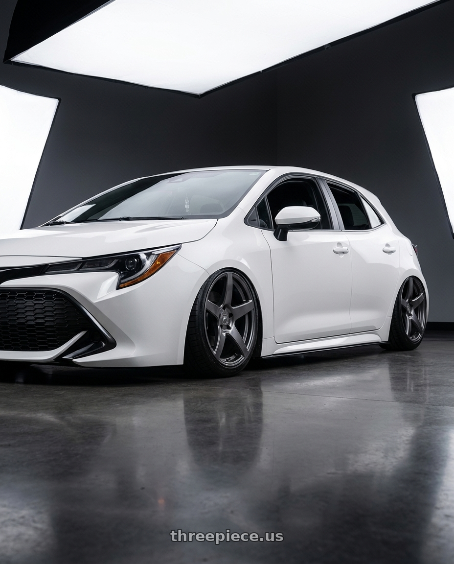 2023 Toyota Corolla Hatchback with Forgestar CF5 5x114.3 18x10 +42 Gloss Anthracite wheels