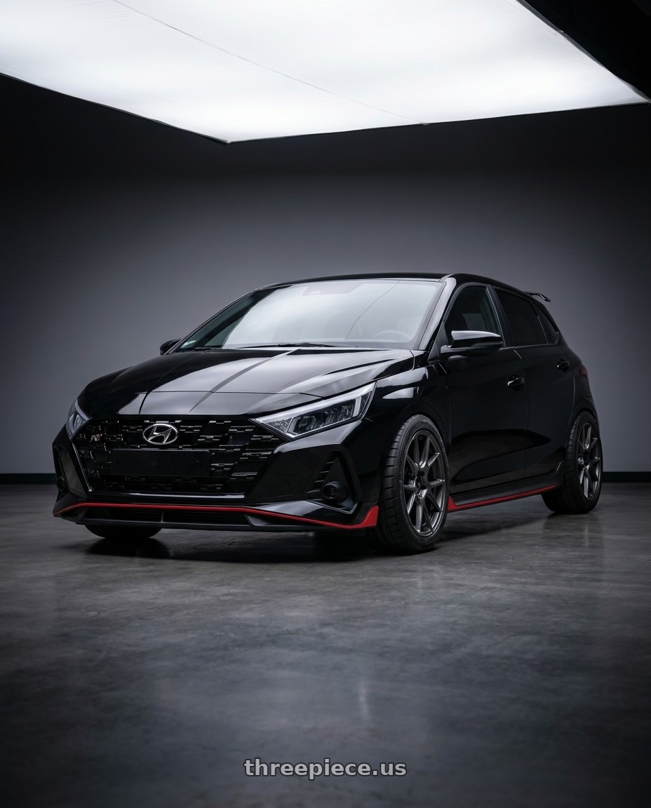 2023 Hyundai i20N with Konig Ampliform 5x114.3 18x8.5+45 Dark Metallic Graphite wheels