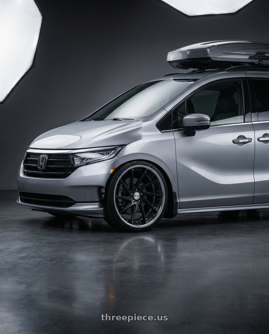 2024 Honda Odyssey with Work Gnosis Cvs 5x120 21x8.5+45 O Disk Matte Black wheels