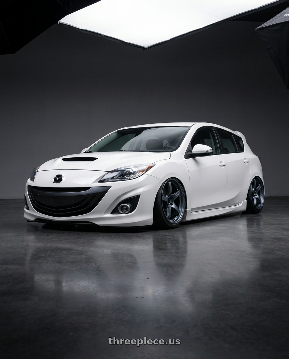 2012 Mazda Mazdaspeed3 with Gram Lights 57CR 5x114.3 18x9.5+38 Gunblue II wheels