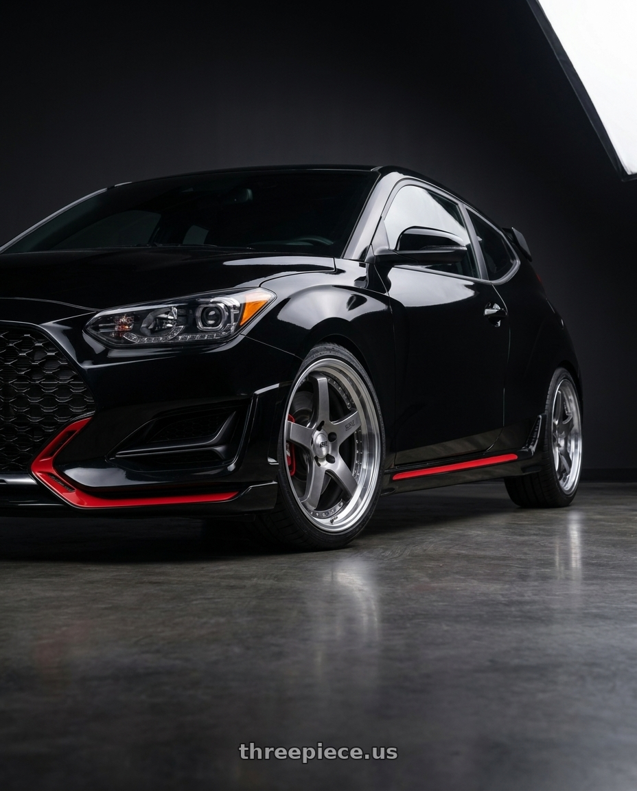 2019 Hyundai Veloster N with SSR Professor SP4 5x114.3 18X8.5 55 SL Disk Titan Silver wheels