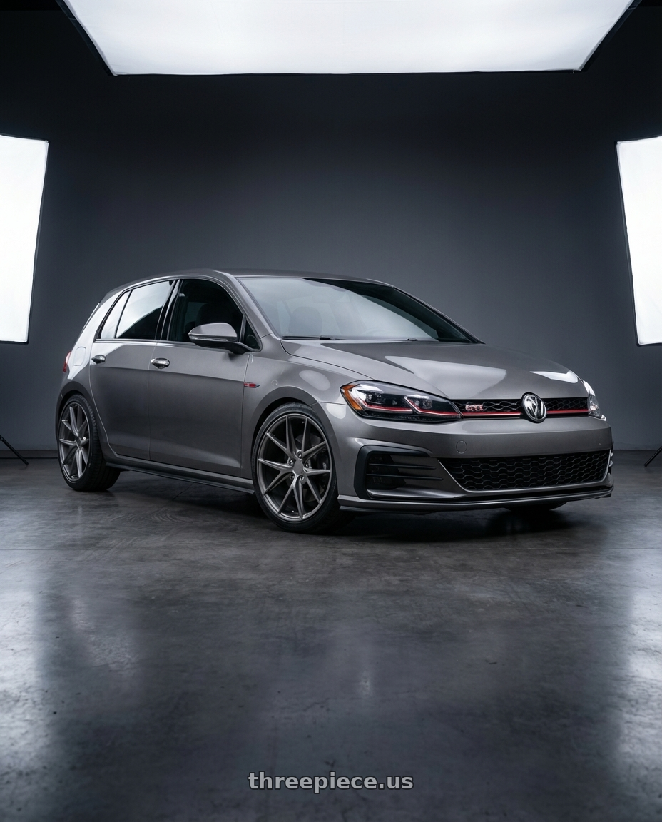 2019 Volkswagen GTI MK7 with Niche 1PC M116 MISANO 5X112 18X8 +30 MATTE GUN METAL wheels