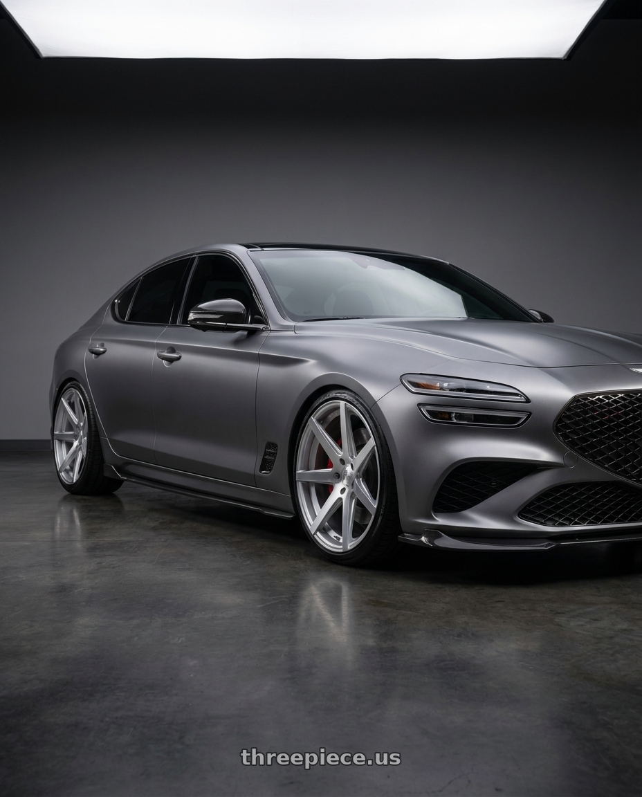 2024 Genesis g70 with Rohana RC7 5x112 20x9+35 Machine Silver wheels