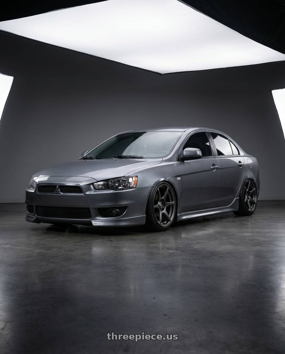 2014 Mitsubishi Lancer Ralliart with Kansei K11G Tandem 5x114.3 18x9 12 Gunmetal wheels