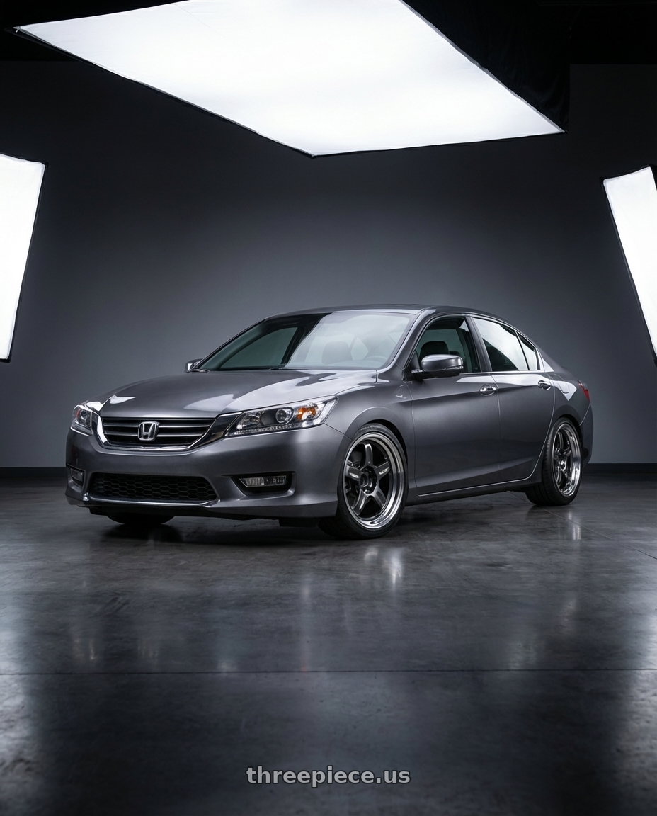 2015 HONDA ACCORD EX with Volk Racing 21C 5x114.3 18x8.5 +35 DARK GUNMETAL / RIM DC wheels