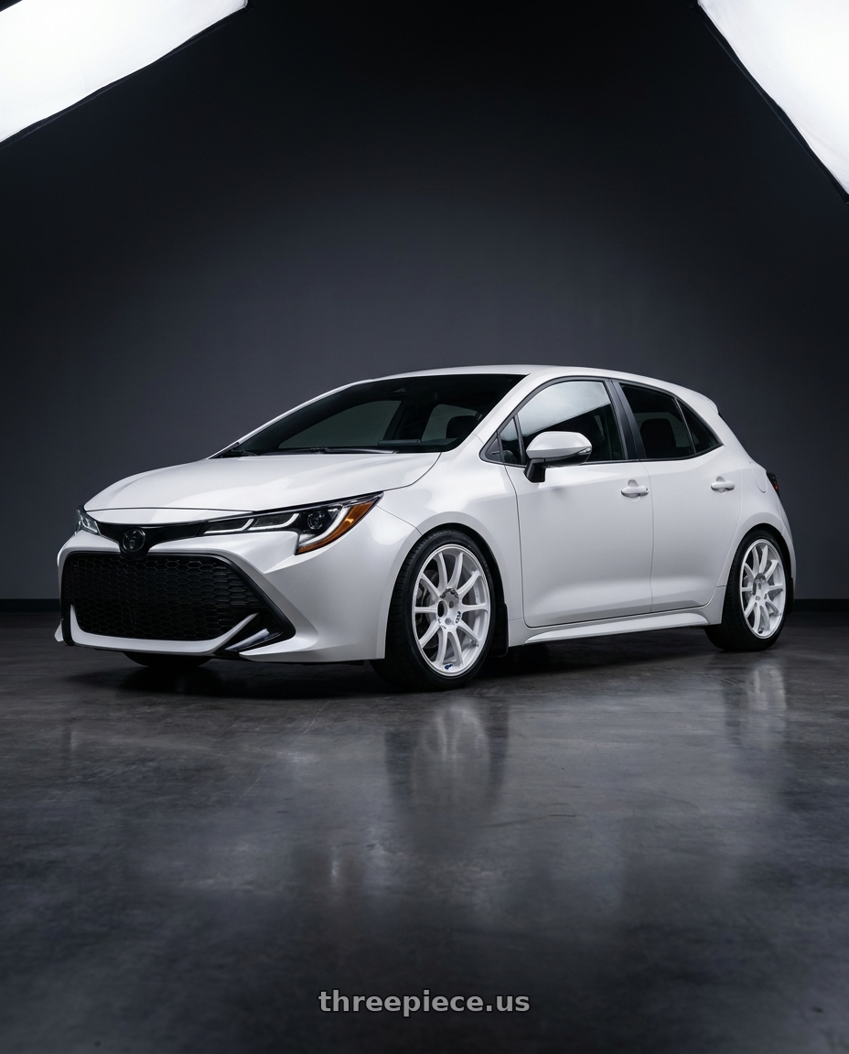 2023 Toyota Corolla Hatchback with Advan RCIII 5x114.3 18x8.5+38 White wheels
