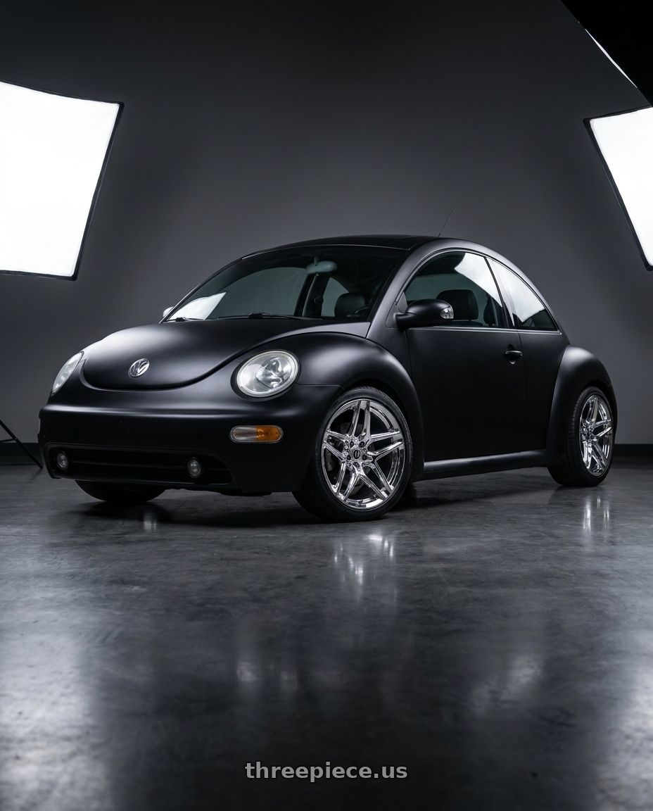 2010 volkswagen beetle with Heritage Wheel EBISU MonoC 5x100 18x8.5+35 Chrome wheels