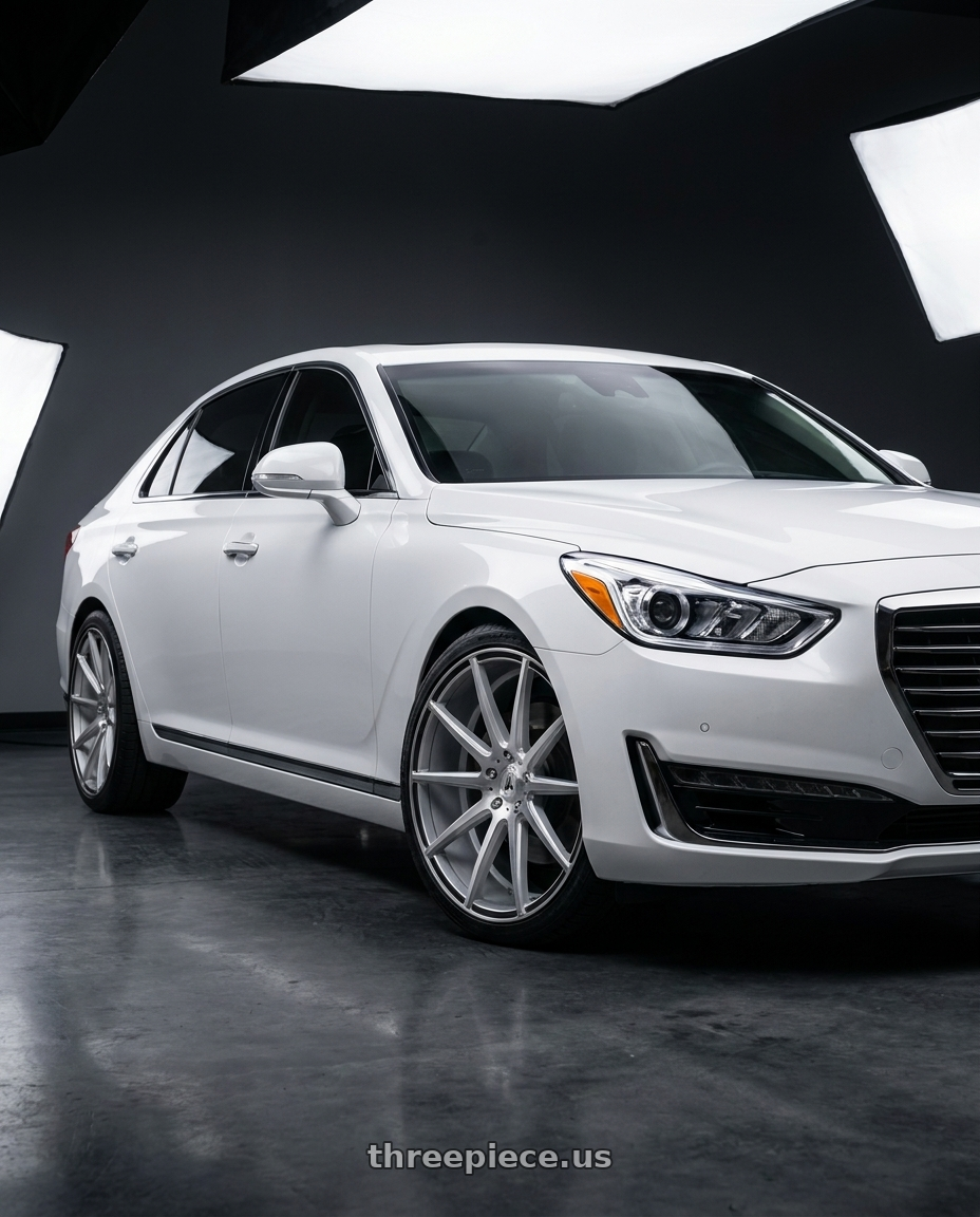 2018 genesis g90 ultimate with Asanti Black ABL-20 ARIES 5X114.3 20X10 +40 BRUSHED SILVER wheels