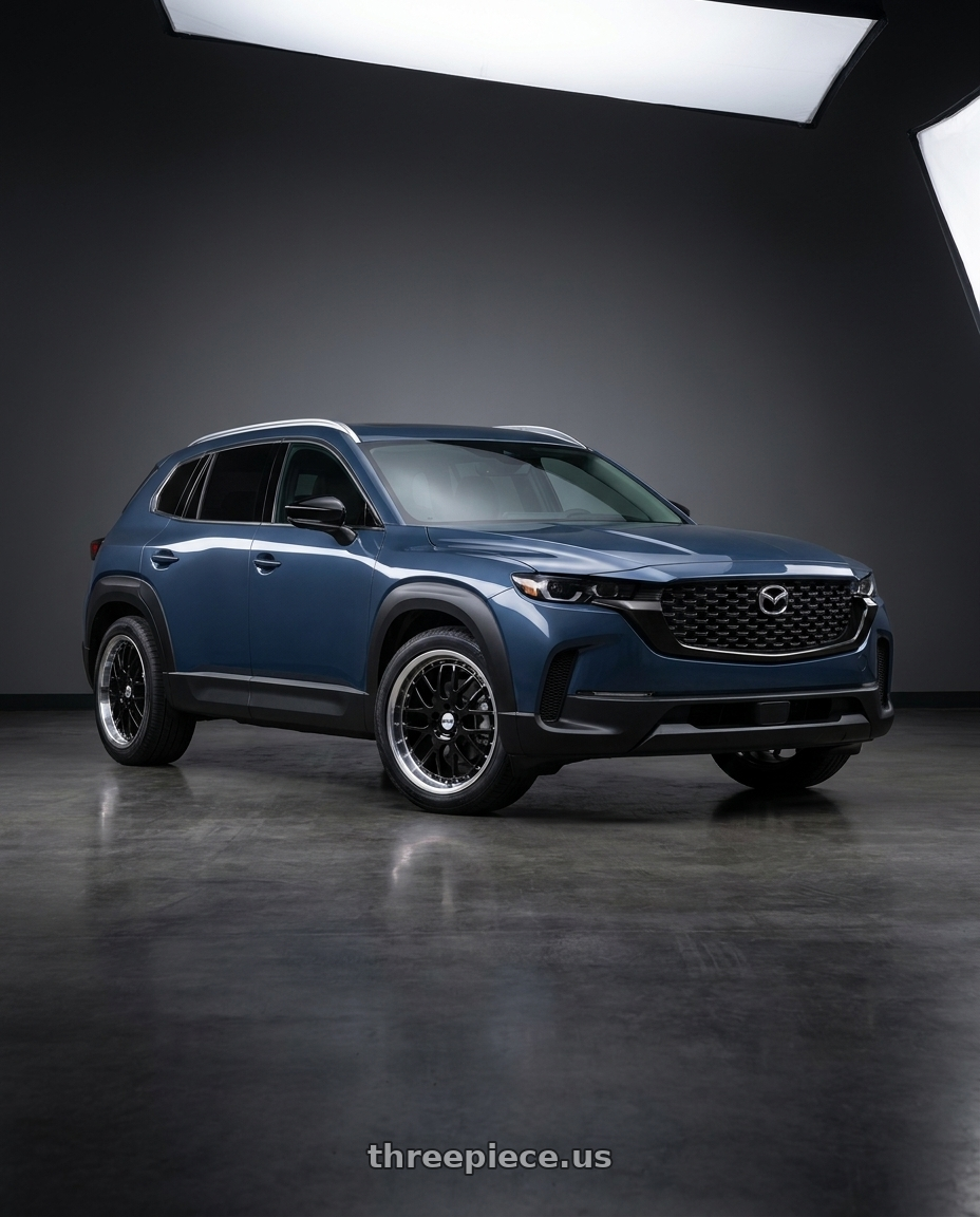 2023 Mazda CX-50 with TSW VALENCIA 5X114.3 17X8 +40 GLOSS BLACK W/ MIRROR CUT LIP wheels