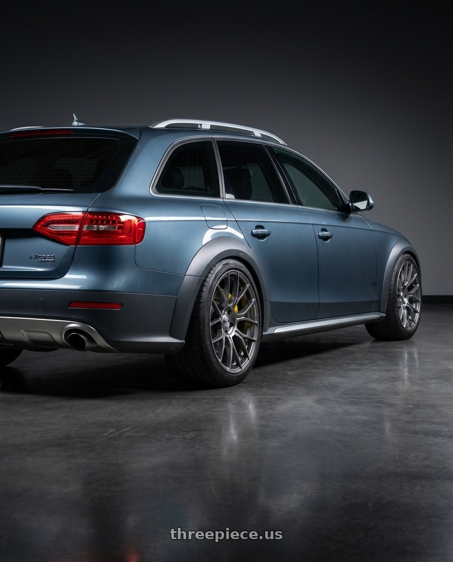 2016 Audi Allroad with Gram Lights 57BNA 5x112 19x9.5+42 Face-2 wheels rear three quarter view meaty tires