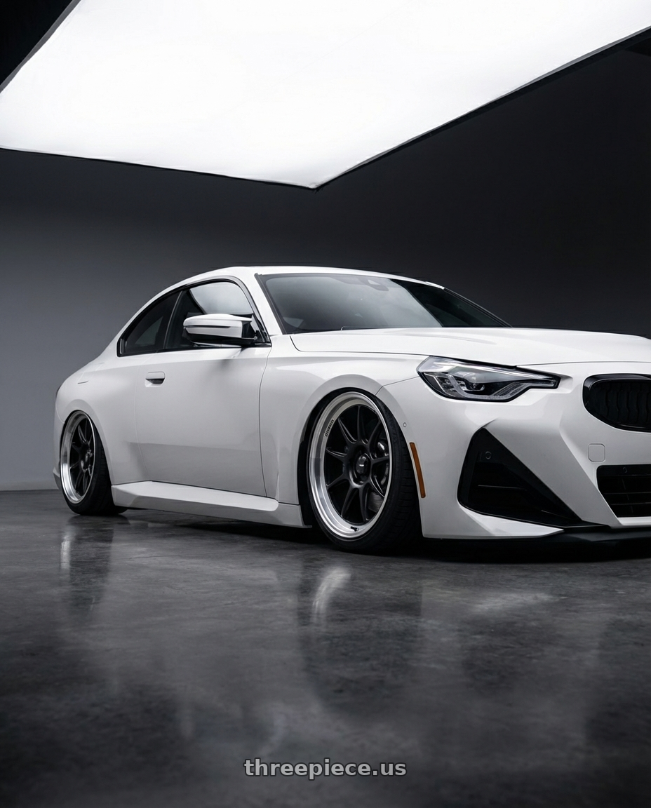2024 BMW 2 Series G42 with Konig Countergram 5x112 19x9.5+30 Matte Black / Matte Machined Lip wheels