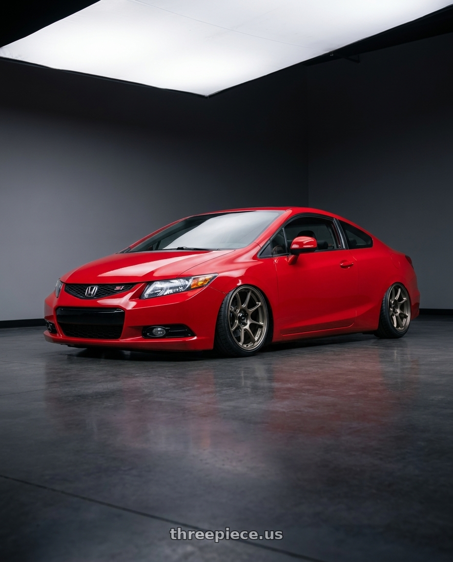 2011 Honda Civic Si with Konig Ultragram 5x114.3 18x11+15 Carbon Bronze Metallic Knurled Bead wheels