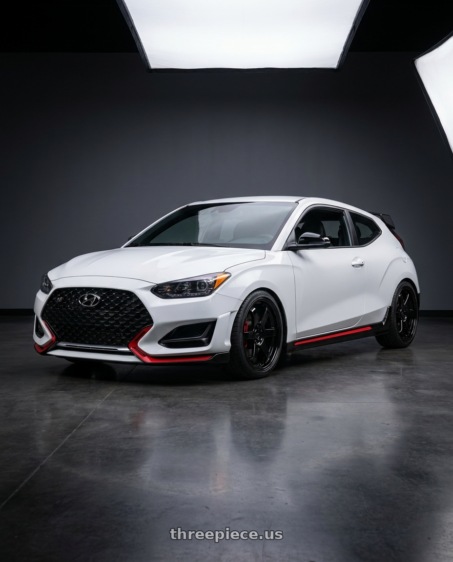 2020 Hyundai veloster N with KATANA RACING KR08 5x114.3 18x8 +40 Glossy Black wheels