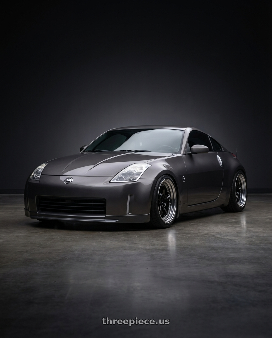 2004 Nissan 350z with Work Meister S1 3P 5x100 18x7.5+29 A Disk Black wheels